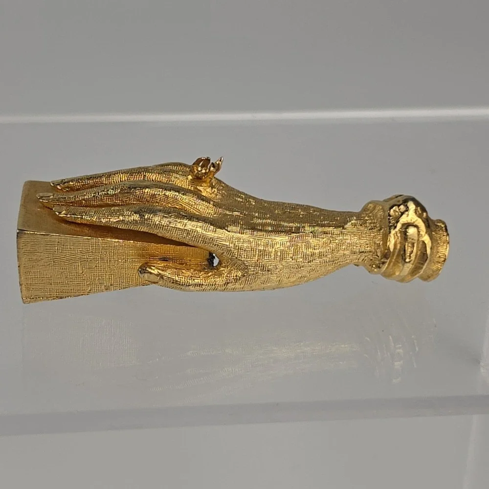 Rare Signed Lilly Dache for Jolle Gold Tone Hand Pencil Sharpener Vtg MidCentury